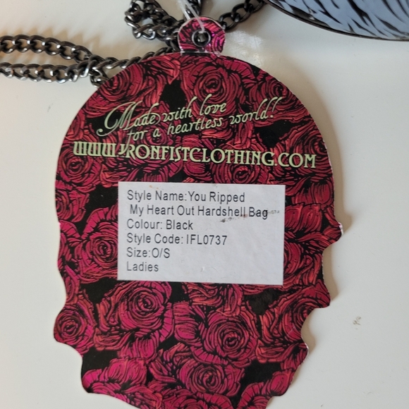 Iron Fist You Ripped My Heart Out Hardshell Clutch, NWT With Flaws - Picture 9 of 10